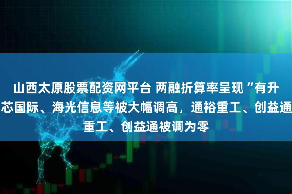 山西太原股票配资网平台 两融折算率呈现“有升有降” 中芯国际、海光信息等被大幅调高，通裕重工、创益通被调为零